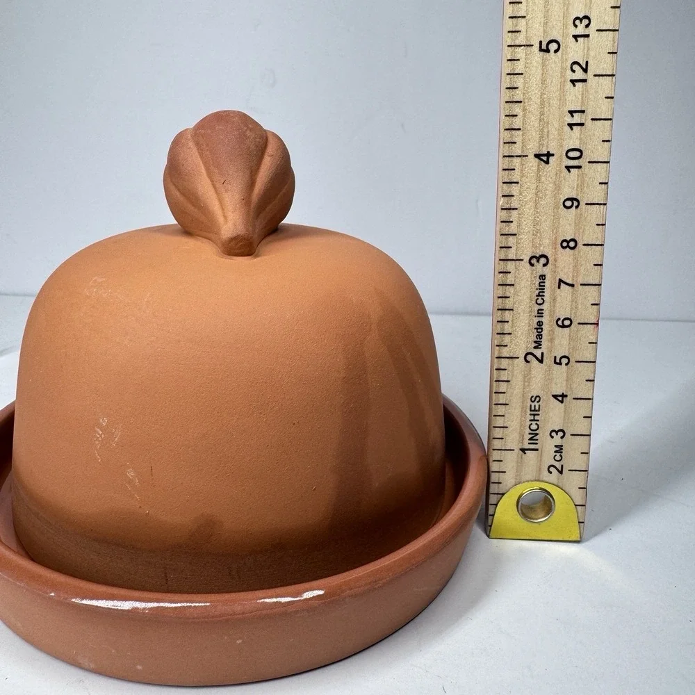 Progressive Terra Cotta Garlic‎ Roaster w Lid Box Instructions Vintage